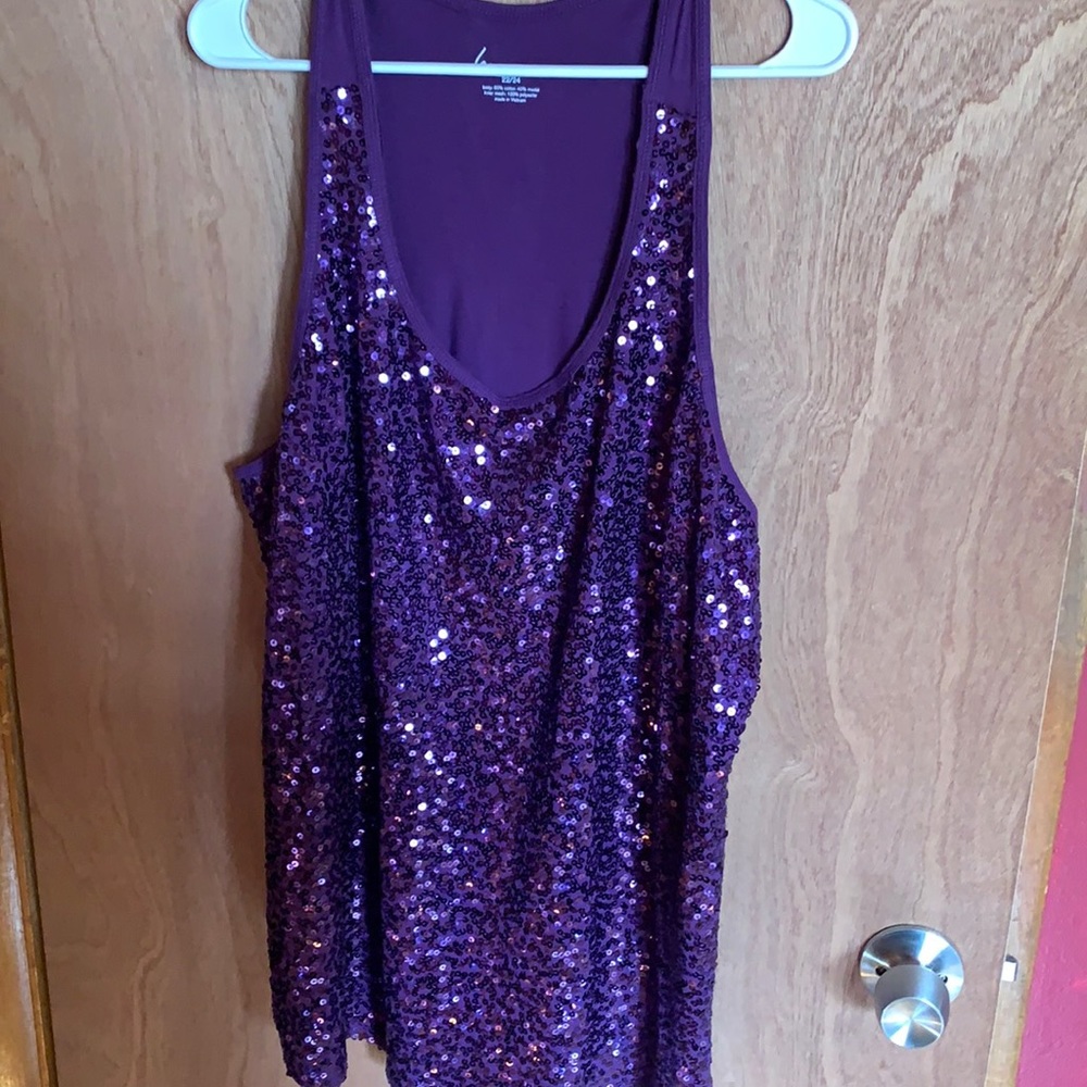 Lane Bryant purple sequined tank